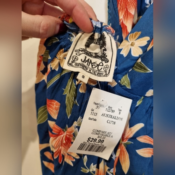 Jaase tropical backless high neck dress size S - Picture 3 of 4